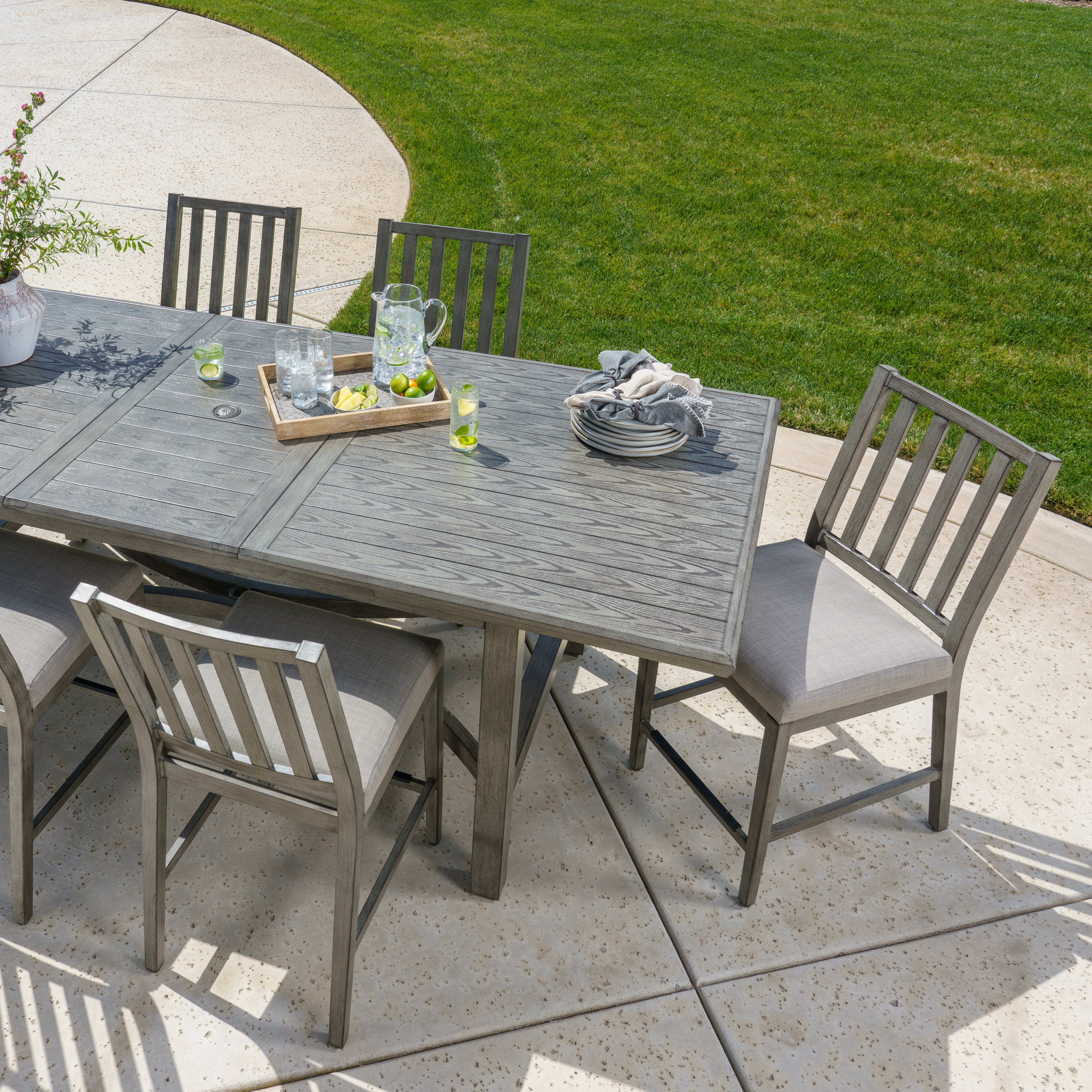 Danson 7-piece High Dining Set with Expanding Table