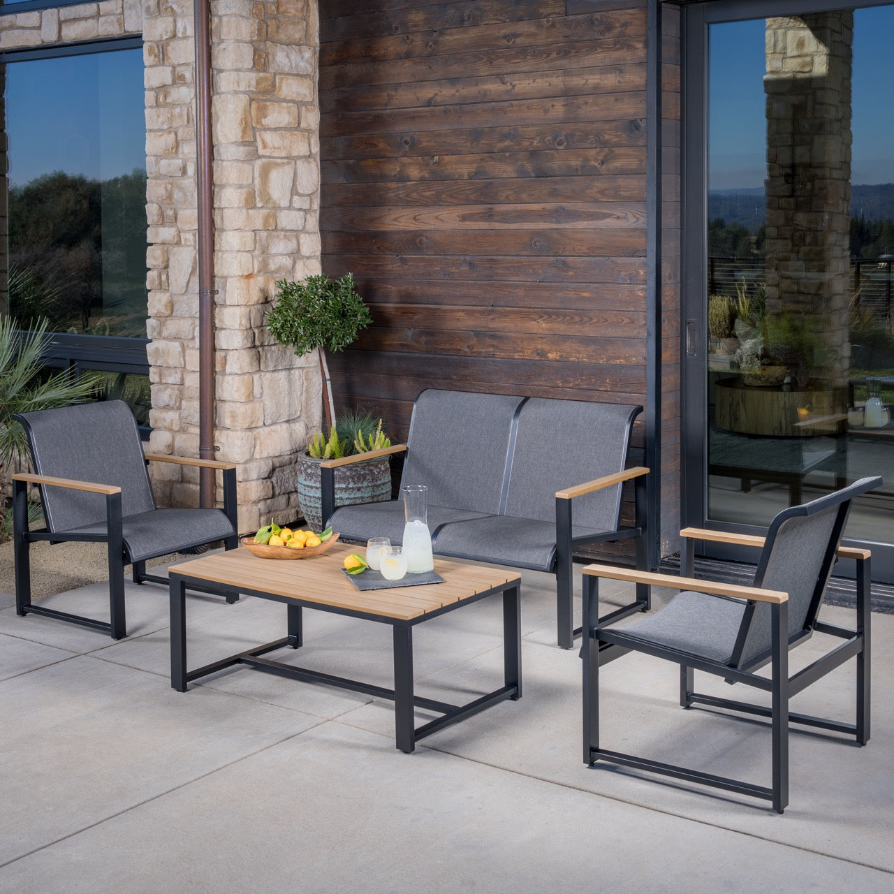 Helio 4-Piece Outdoor Patio Seating Set