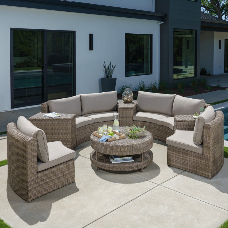 Augustine 8-Piece Curved Sectional Set