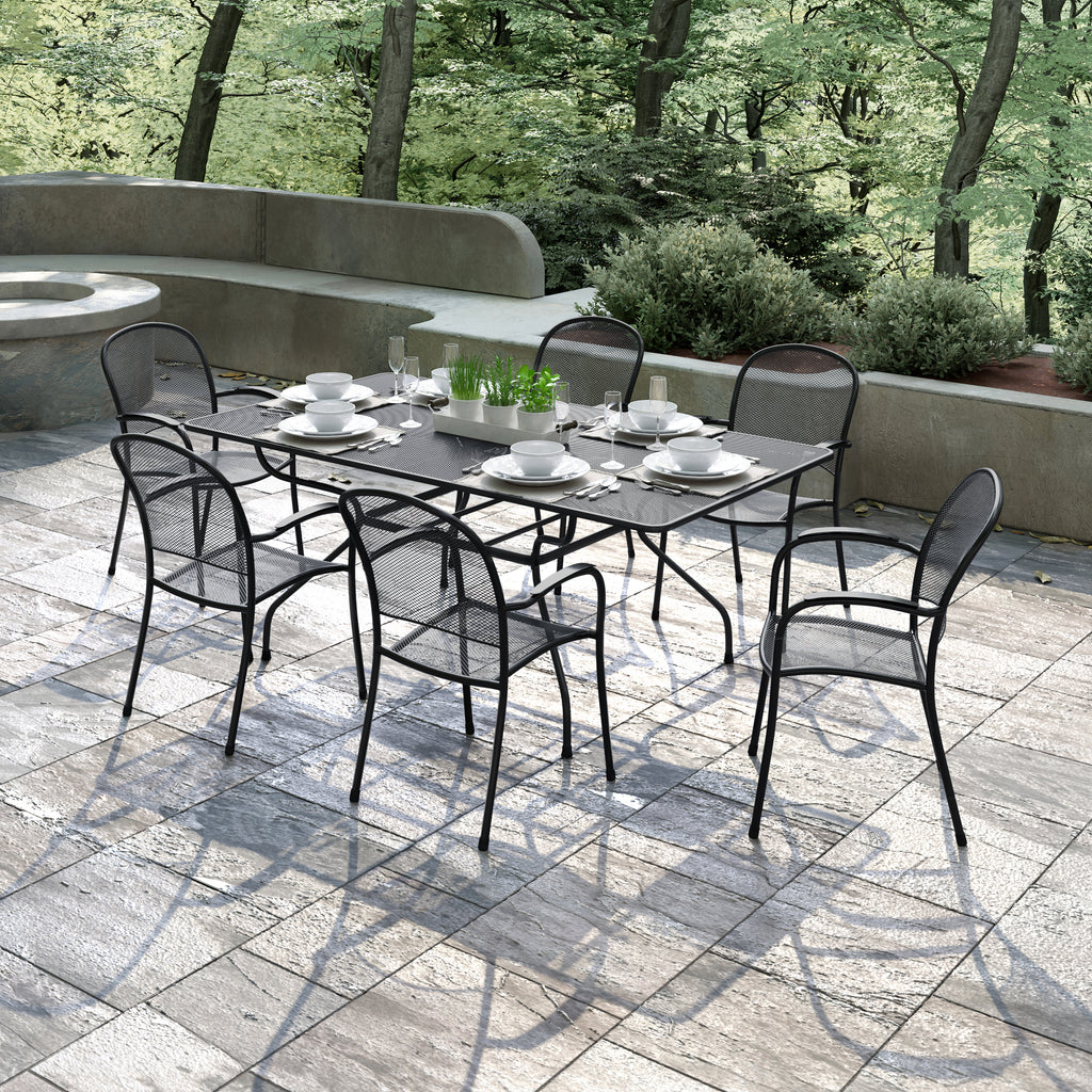 7 piece wrought iron patio set hot sale