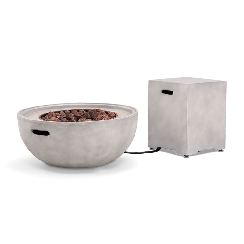 Gray Cement Fire Pit Bowl